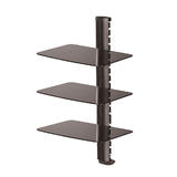 TygerClaw Cab LCD8215BLK TV Wall Mounts Stands TygerClaw 3 Layer DVD Player Stand Shelf with Black Color Glass LCD8215BLK