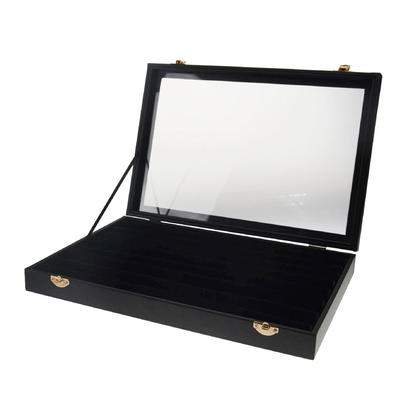 Alive™ velours glass top noir bijoux portable organizer - Open Box