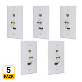 PrimeCables Cab 12097 HDMI Wall Plates Recessed HDMI Wall Plate HDMI F Type Connector RJ45 Cat5 Couplers PrimeCables