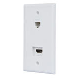 PrimeCables Cab 12094 HDMI Wall Plates Recessed HDMI Wall Plate 1 x HDMI F F Adapter 1 x RJ45 Cat5e Coupler PrimeCables