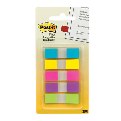Post-it® Flags, 0.47'' x 1.7'', Assorted Bright Colors 607119