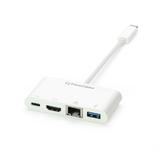 PrimeCables Cab CUEH01 USB 3 0 USB C USB Type C 3 1 to HDMI USB 3 0 RJ45 Adapter Type C Charging Port 15CM PrimeCables