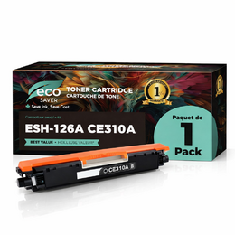 EcoBox 126A CE310A BK EcoBox LaserJet Pro CP1025nw Remanufactured HP 126A CE310A Black Toner Cartridge Economical Box