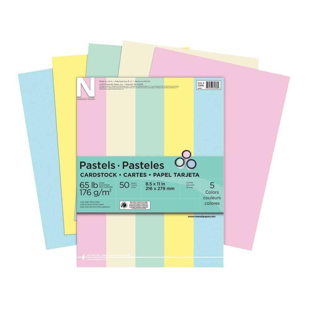 Neenah® EXACT® Pastel Cardstock, 5 Colors Assortment, 8.5 x 11 inch