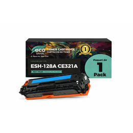 EcoBox 128A CE321A EcoBox LaserJet Pro CM1415fn Remanufactured HP 128A CE321A Cyan Toner Cartridge Economical Box