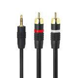PrimeCables PC S400 2RCA 1 5ft 3 5mm 2 5mm Audio Cables 3 5mm Stereo to 2RCA M M Premium Cable Gold Plated PrimeCables 1 5Ft