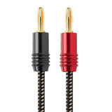 Monoprice Canada Cab 15519 ALL Speaker Wires Affinity Premium 14AWG Braided Speaker Wire with Gold Plated Banana Plug Connect