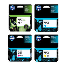 HP 950XL 951CYM OEM OfficeJet Pro 8600 N911a CM749A HP 950XL Black High Yield HP 951 Cyan Magenta Yellow Original Ink Cartrid