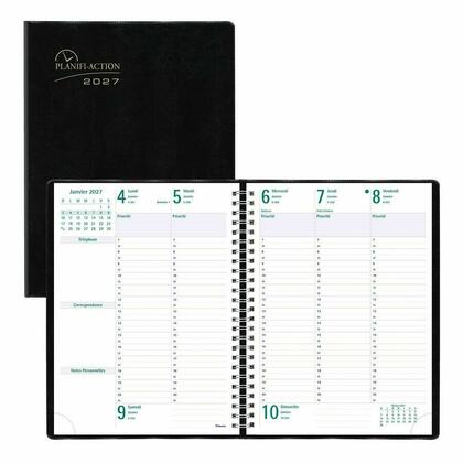 Blueline® Timanager® Weekly/Monthly Planner, 13-Month, December to December, 10-1/4" x 7-5/8", Black