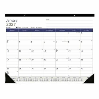 Blueline® DuraGlobe™ Monthly Desk Pad Calendar, Bamboo Fiber, 22" x 17", 1 / Pack