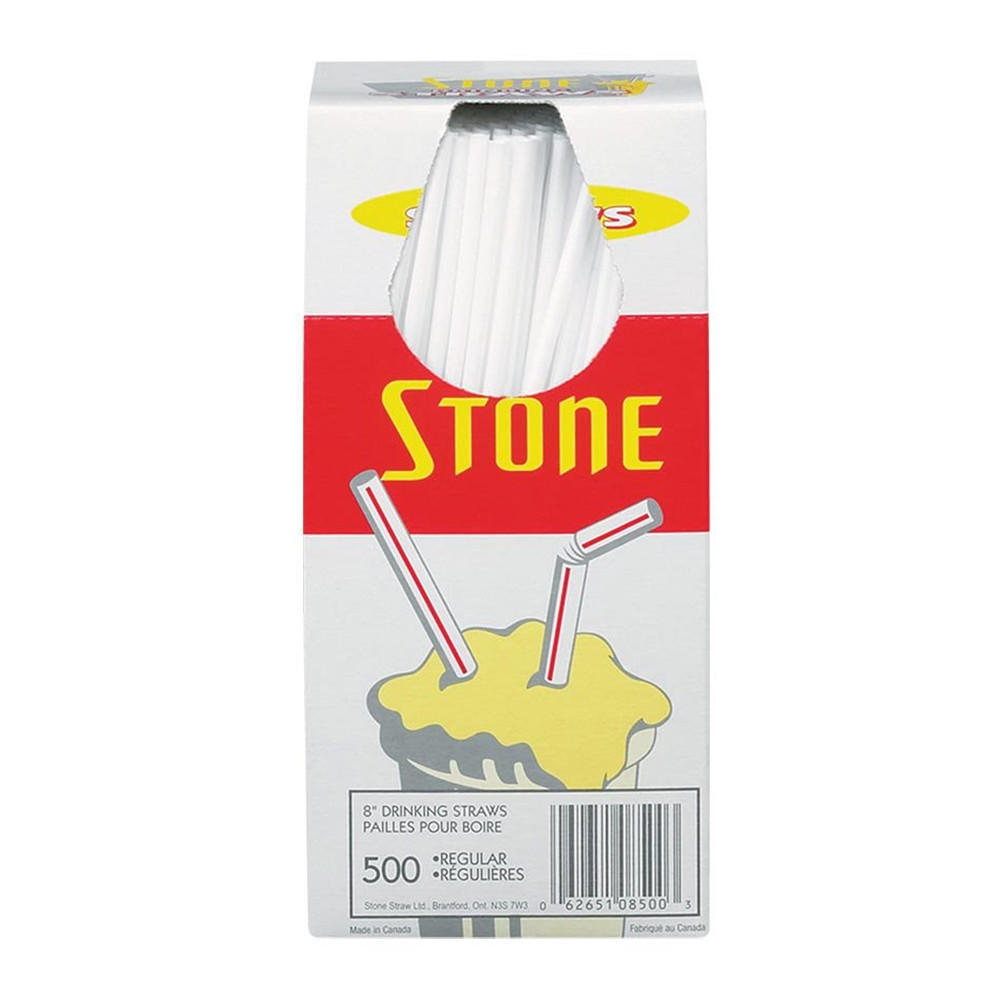 Stone 8" Regular Size Drinking Straws Box of 500