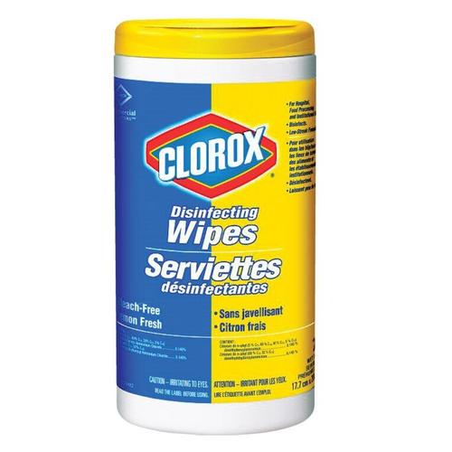 Clorox® Commercial Solutions® Disinfecting Wipes, Lemon Fresh, 75wipes