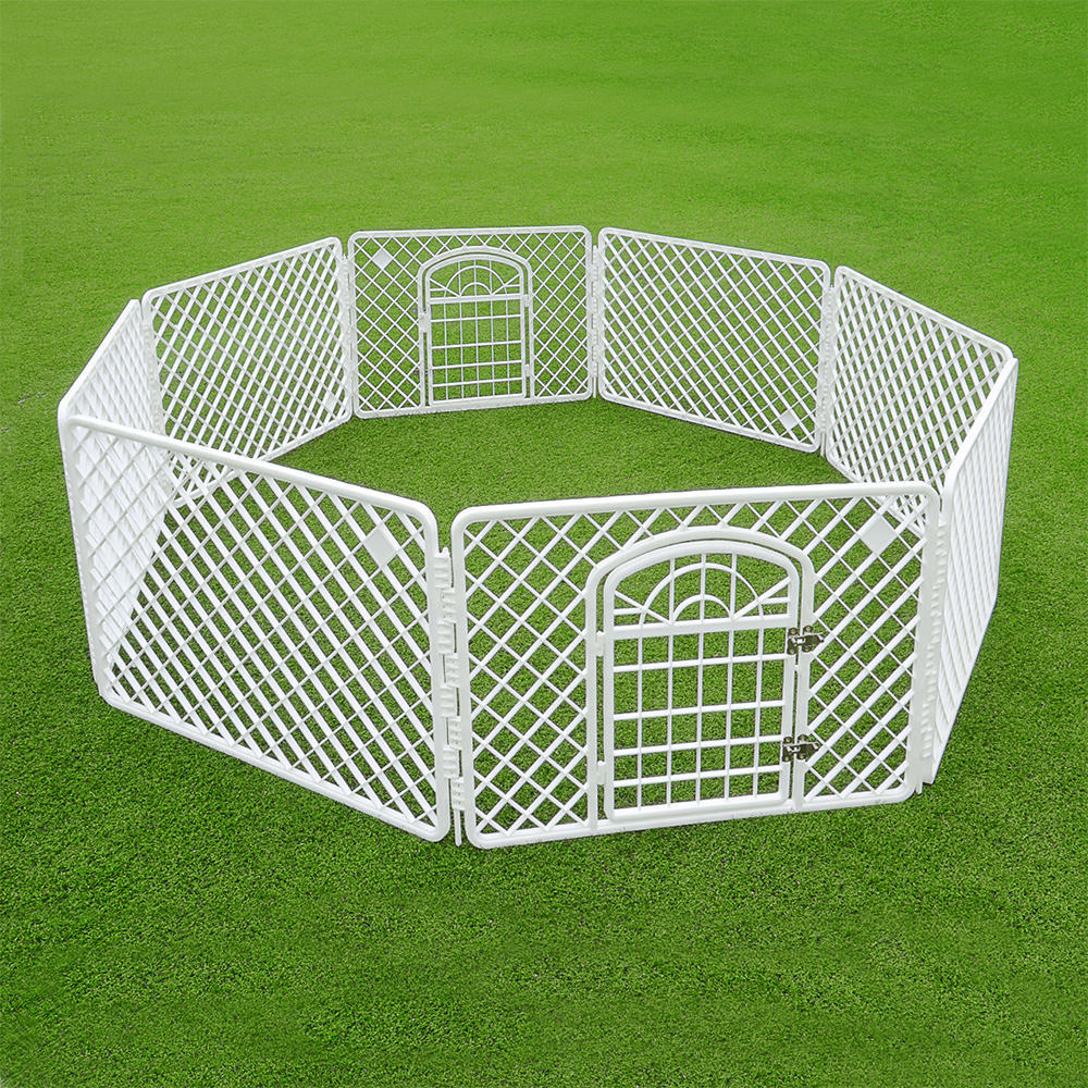 8Panel Dog Crate Pet Kennel Cage Pet Play & Exercise Indoors Outdoors
