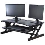 Rocelco Cab DADR Monitor Desk Mounts Rocelco DADR Deluxe 36 Sit To Stand Adjustable Height Desk Riser Black