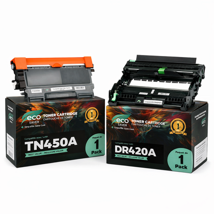 Brother TN450 DR420 Compatible Toner Cartridge and Drum Combo - Eco-saver