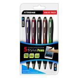 XTREME XT PEN 88551 Touch Stylus Gloves XTREME 2in1 Touchscreen Stylus and Fine Tip Ballpoint Pen 5Pack Combo