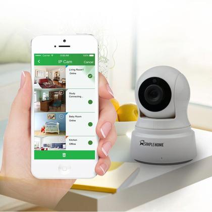 SimpleHome® Indoor Wireless Wi-Fi Security Camera Day/Night Pan & Tilt