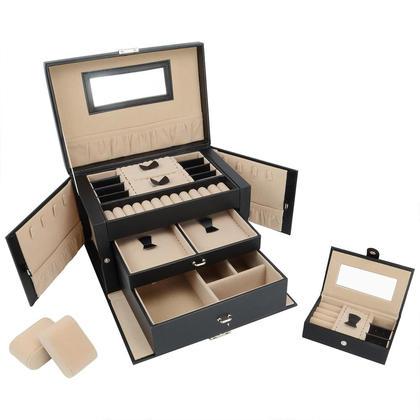 Lockable Jewelry Box Storage 20 Compartments Multi-Layer Leather Showcase Organizer Case - SortWise®