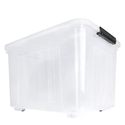 Plastic Storage Box Clear Latch Storage Box With Lid 53-Quart Organizer 5PACK - SortWise®