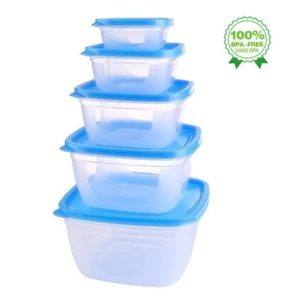 Reusable Food Storage Containers with Lids Transparent Kitchen Storage Box 5Pcs/Pack - SortWise®
