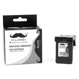 Moustache HP 65XL BK DeskJet 3722 Remanufactured HP 65XL N9K04AN Black Ink Cartridge High Yield Moustache