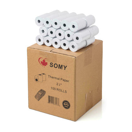 Thermal Paper Rolls, 2-1/4" x 60' (Diameter: 38 mm, inner 9-13 mm), 100 Rolls/Box