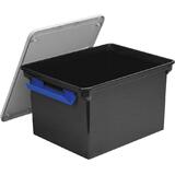 Storex 753 61508B06C Storage Crates Bins Storex Letter Legal File Tote with Locking Handles 18 5 x 14 25 x 11 375 H