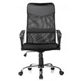 Moustache MOFC H 935L 2 Office Chairs Adjustable Mesh Office Chair with Fixed Arms High Back Fabric Seat Black Moustache