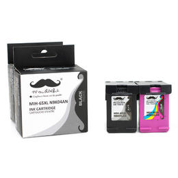 Moustache HP 65XL Combo DeskJet 3722 HP 65XL Remanufactured Black and Color Ink Cartridge Combo Moustache