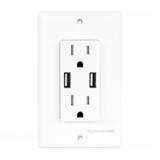 PrimeCables Cab SOCKET 2U Power Wall Plates 4 2A Smart Fast Charging Dual USB Port Decora Tamper Resistant Duplex Receptacle 