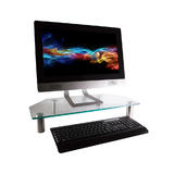 Monoprice Canada Cab 16357 Monitor Desk Mounts Corner Multimedia Desktop Monitor Stand Clear Glass Monoprice