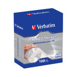 49976CA Storage Accessories Verbatim CD DVD Paper Sleeves with Clear Window 100pk Box