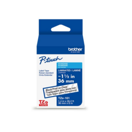 Brother Label Printer TZe 161 OEM Label Makers Printers Brother TZe 161 Original Label Tape 36mm 1 4 Black on Clear