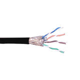 Cab BK C6AST 4BKS Cat6 6a Network Ethernet Cable Cat6A 26AWG SSTP Solid Bulk Cable Stranded CMR FT4 1000ft Black