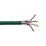Cab BK C6AST 4GNS Cat6 6a Network Ethernet Cable Cat6A 26AWG SSTP Solid Bulk Cable Stranded CMR FT4 1000ft Green