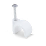 PrimeCables Cab CHR 10MM WH Cable Organizers CIRCLE CABLE CLIPS WITH NAIL 10MM 100pcs Pack White PrimeCables
