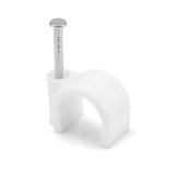 PrimeCables Cab CHR 15MM WH Cable Organizers CIRCLE CABLE CLIPS WITH NAIL 15MM 100pcs Pack White PrimeCables