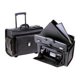 688 90458 NOIR Catalogue and Business Cases Mancini 90459 Simulated Leather Deluxe Wheeled Catalog Case