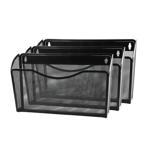 Winnable Mesh Wall Files Pocket, 3/Pack, Letter Size, Black (11951)