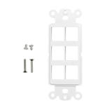 No Brand WP D6P WH Decora Wall Plates and Straps Decora Strap 6 Port Keystone White