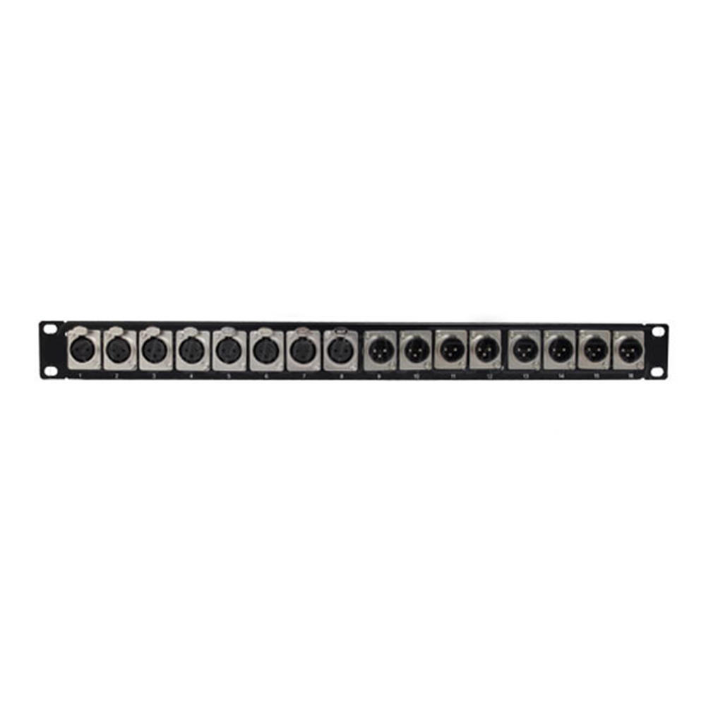 8Port XLR Female + 8Port XLR Male Patch Panel, 19 Inch Rackmount 1U
