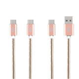 PrimeCables Cab U2CC U2AC RG USB 2 0 PrimeCables 1xUSB C to USB A 1xUSB C to USB C Charging Sync Metal Braided cable 3ft ROSE