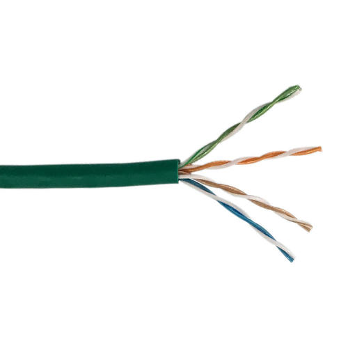 Cat6A 28AWG UTP UltraThin Bulk Cable, Stranded, CMR/FT4, 500ft Green