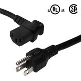 Cab PW 105L3 All NEMA IEC Cables NEMA 5 15P to IEC C13 Left Angle Power Cable 18AWG SJT