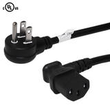 Cab PW 105UR3 All NEMA IEC Cables NEMA 5 15P Up Angle to IEC C13 Right Angle Power Cable 18AWG SJT