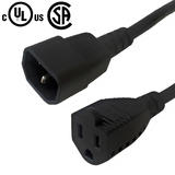 Cab PW 106C All NEMA IEC Cables NEMA 5 15R to IEC C14 Power Cable 14AWG SJT