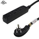 Cab PW 110FTB All NEMA IEC Cables 5 15P 45 Degree to 5 15R Triple Tap Power Cable 16AWG SJT 13A 125V