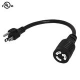 Cab PW 113C 01 NEMA IEC Cables 1ft NEMA 5 15P to NEMA L5 15R Power Cable 14AWG SJT