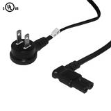 Cab PW 115DR7 All NEMA IEC Cables NEMA 1 15P Down Angle to IEC C7 Right Angle Power Cable 18AWG SPT 2
