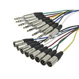 Monoprice Canada Cab 601296 Professional Audio Cables 3 Meter 10ft 8 Channel 1 4inch TRS Male to XLR Male Snake Cable Monopri